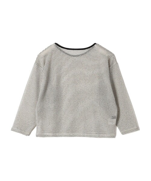 SHIPS Colors(シップス カラーズ)の「SHIPS Colors:〈洗濯機可能〉シアー ボーダー ドルマン トップス◇(Tシャツ/カットソー・レディース・ナチュラル/ブラック・ONE SIZE)」の3枚目の写真