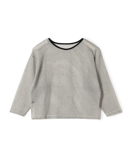 SHIPS Colors(シップス カラーズ)の「SHIPS Colors:〈洗濯機可能〉シアー ボーダー ドルマン トップス◇(Tシャツ/カットソー・レディース・ナチュラル/ブラック・ONE SIZE)」の5枚目の写真