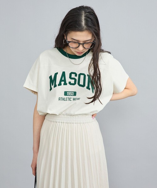 coen(コーエン)の「MASON(メイソン)別注フットボールロゴTシャツ(Tシャツ/カットソー・レディース・ネイビー/その他1/オフホワイト・M/L)」の13枚目の写真
