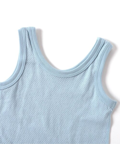 BREEZE（ブリーズ）の「【前後OK】メッシュタンクトップ（インナーウェア/肌着・キッズ・オフホワイト/グレー/ライム/サックスブルー/チャコール・120/140/100）」の9枚目の写真