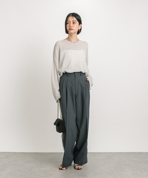 RIVE DROITE（リヴドロワ）の「サイドラインスラックス（スラックス・レディース・グレー/ネイビー・36/38）」の19枚目の写真