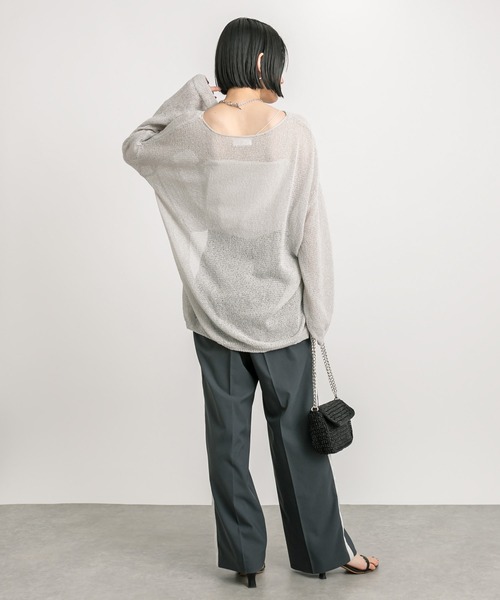 RIVE DROITE（リヴドロワ）の「サイドラインスラックス（スラックス・レディース・グレー/ネイビー・36/38）」の10枚目の写真