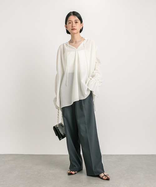 RIVE DROITE（リヴドロワ）の「サイドラインスラックス（スラックス・レディース・グレー/ネイビー・36/38）」の22枚目の写真
