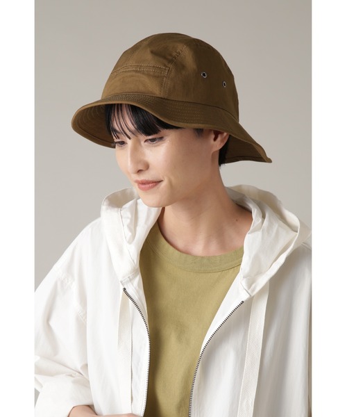 MHL.(エムエイチエル)の「DENSE COTTON NYLON(ハット・レディース・ライトブラウン/チャコール・FREE)」の3枚目の写真