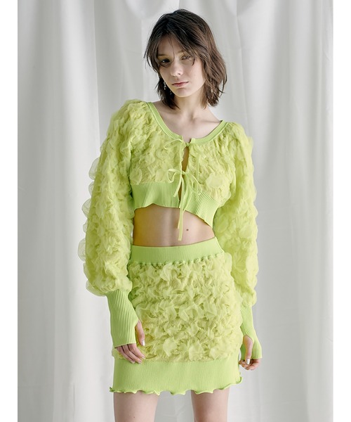 SORIN（ソリン　）の「Motif Jacquard Mini Skirt（スカート・レディース・チャコールグレー/ホワイト/ライム・38）」の10枚目の写真