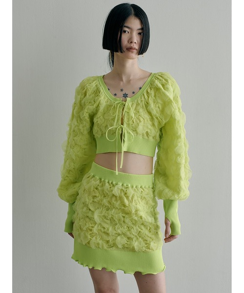 SORIN（ソリン　）の「Motif Jacquard Mini Skirt（スカート・レディース・チャコールグレー/ホワイト/ライム・38）」の16枚目の写真