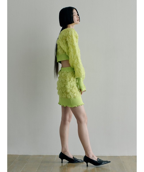 ミニスカート Yellow Brocade Jacquard Mini Skirt SORIN（ソリン ）の「Motif Jacquard Mini Skirt（スカート