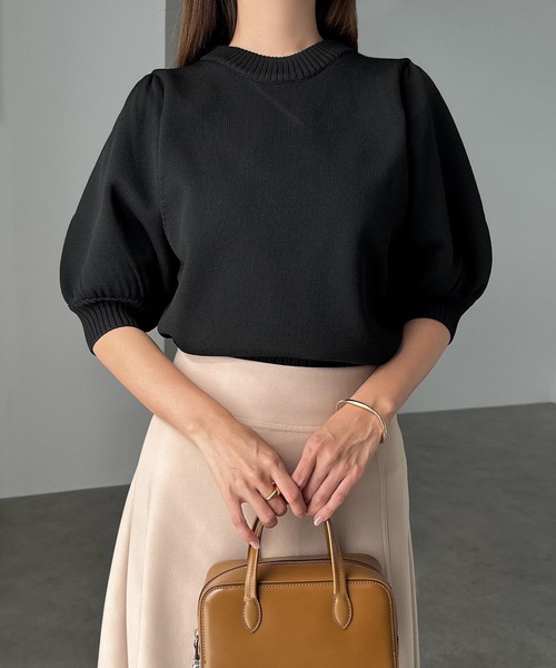セール】ボリューム袖ニットトップス（ニット/セーター）｜andme