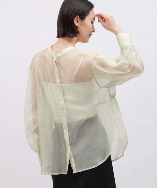 LAKOLE（ラコレ）の「2WAYオ－ガンジーブラウス / 111281（シャツ/ブラウス・レディース・ブラック/パープル/サンドグレー/グリーン・MEDIUM/SMALL）」の20枚目の写真