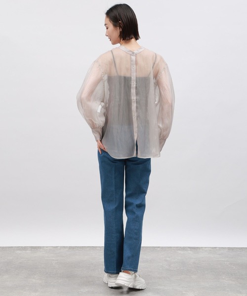 LAKOLE（ラコレ）の「2WAYオ－ガンジーブラウス / 111281（シャツ/ブラウス・レディース・ブラック/パープル/サンドグレー/グリーン・MEDIUM/SMALL）」の11枚目の写真