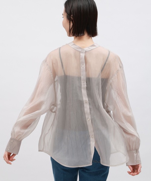 LAKOLE（ラコレ）の「2WAYオ－ガンジーブラウス / 111281（シャツ/ブラウス・レディース・ブラック/パープル/サンドグレー/グリーン・MEDIUM/SMALL）」の13枚目の写真