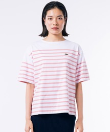 シルケット加工 パネルボーダーバスクシャツ