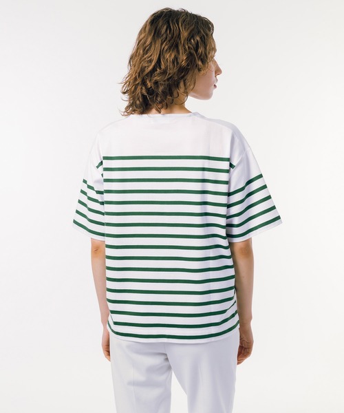 LACOSTE(ラコステ)の「シルケット加工 パネルボーダーバスクシャツ(Tシャツ/カットソー・レディース・ピンク/グリーン/ネイビー・38/40/36/34)」の11枚目の写真