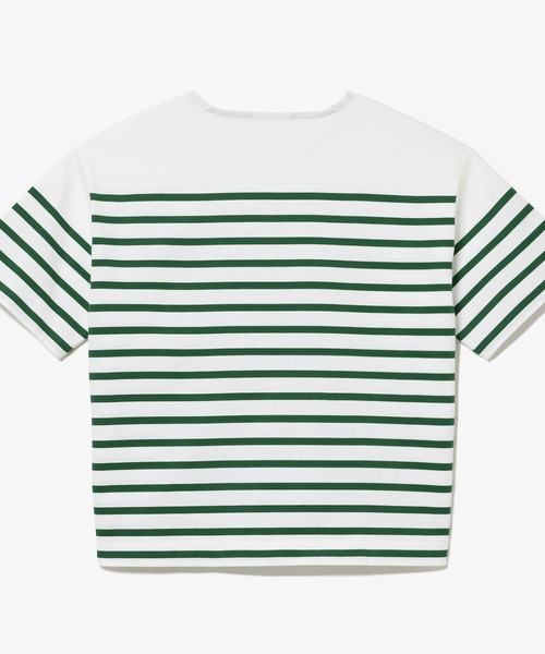 LACOSTE(ラコステ)の「シルケット加工 パネルボーダーバスクシャツ(Tシャツ/カットソー・レディース・ピンク/グリーン/ネイビー・38/40/36/34)」の5枚目の写真