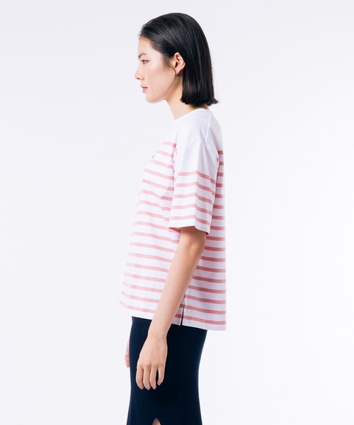 LACOSTE(ラコステ)の「シルケット加工 パネルボーダーバスクシャツ(Tシャツ/カットソー・レディース・ピンク/グリーン/ネイビー・38/40/36/34)」の17枚目の写真