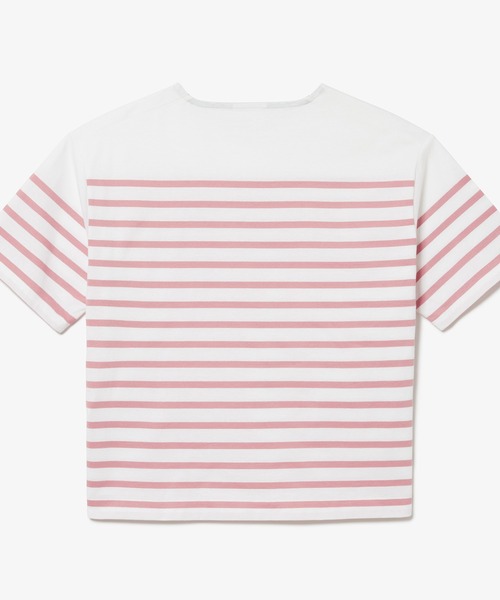 LACOSTE(ラコステ)の「シルケット加工 パネルボーダーバスクシャツ(Tシャツ/カットソー・レディース・ピンク/グリーン/ネイビー・38/40/36/34)」の14枚目の写真