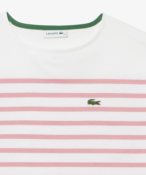LACOSTE(ラコステ)の「シルケット加工 パネルボーダーバスクシャツ(Tシャツ/カットソー・レディース・ピンク/グリーン/ネイビー・38/40/36/34)」の13枚目の写真