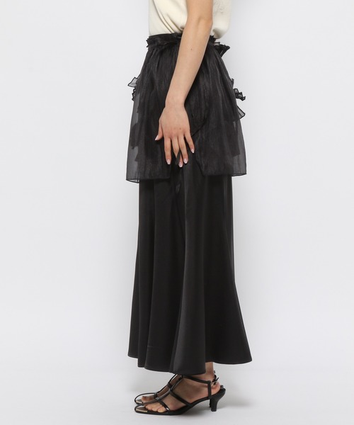 mysty woman(ミスティウーマン)の「フリルラップsetマーメイド 120995(スカート・レディース・アイボリー/ブラック・FREE)」の11枚目の写真