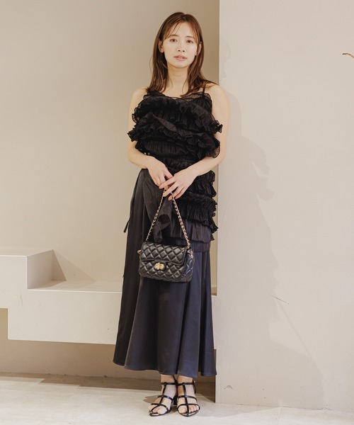 mysty woman(ミスティウーマン)の「フリルラップsetマーメイド 120995(スカート・レディース・アイボリー/ブラック・FREE)」の6枚目の写真