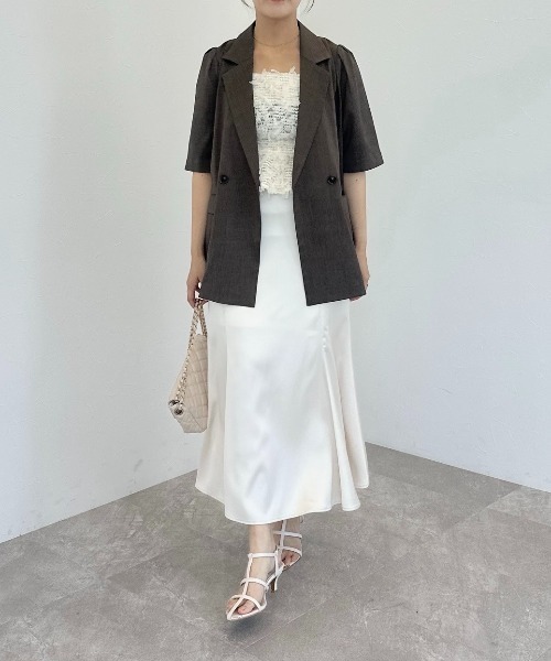 mysty woman(ミスティウーマン)の「フリルラップsetマーメイド 120995(スカート・レディース・アイボリー/ブラック・FREE)」の9枚目の写真