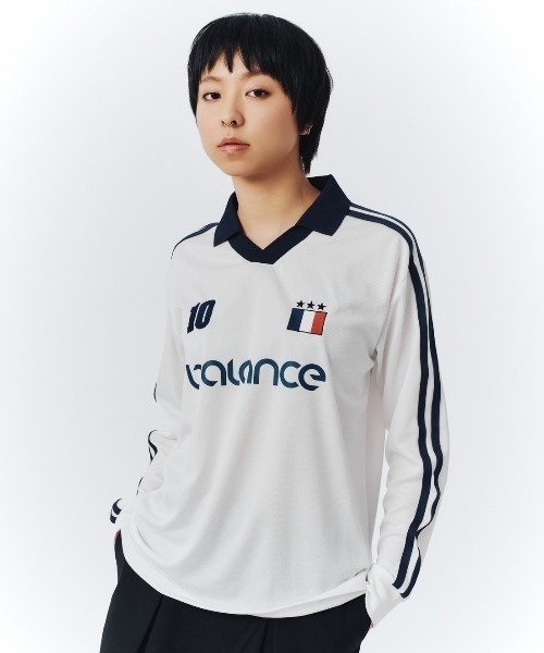 FCMM(エフシーエムエム)の「【日本限定アイテム】SOCCER JERSEY/サッカージャージ(ジャージ・メンズ・ネイビー/ピンク/ホワイト・MEDIUM/SMALL)」の2枚目の写真