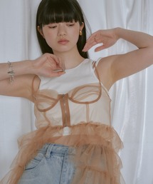 【WEB限定/新色追加/調整可】チュールキャミワンピース