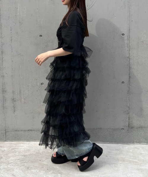 tantan⭐︎inaワンピース新品⭐︎今季完売 SALE】穴あきレースジャガードワンピース（WOMENトップス