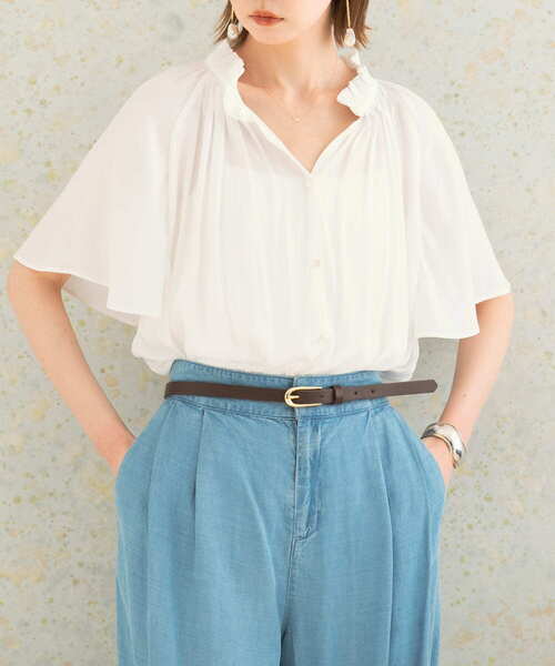ROSSOフリルカラーギャザーブラウス URBAN RESEARCH ROSSO WOMEN（アーバンリサーチ ロッソ）の