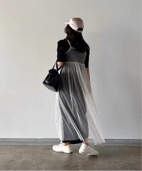 t a r o s u（タロス）の「high neck pleats onepiece/ハイネックプリーツワンピース（ワンピース・レディース・ベージュ/ブラック・FREE）」の21枚目の写真