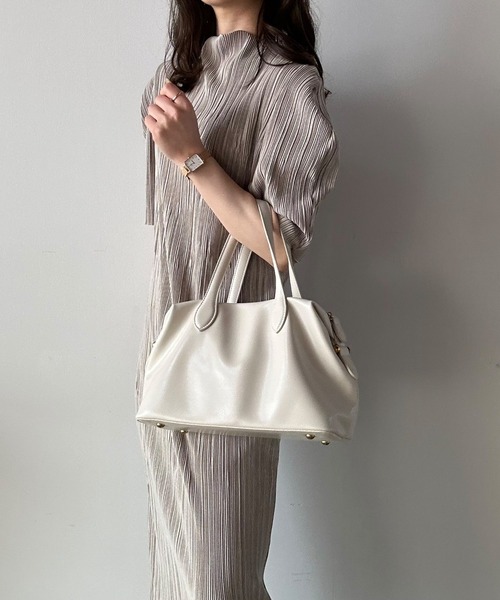 t a r o s u（タロス）の「high neck pleats onepiece/ハイネックプリーツワンピース（ワンピース・レディース・ベージュ/ブラック・FREE）」の18枚目の写真