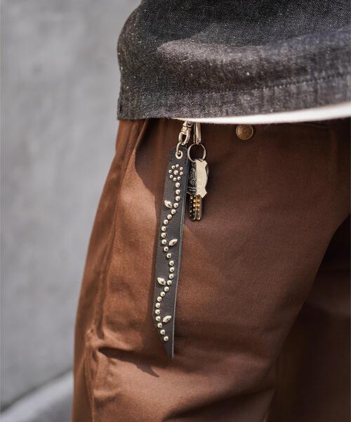 Schott ショット　レザー　スタッズキーホルダー Schott/ショット/FLOWER STUDS LEATHER KEY HOLDER/フラワースタッズ