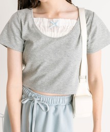 OLIVE des OLIVE | インナードッキングTシャツ　1041060630(Tシャツ/カットソー)