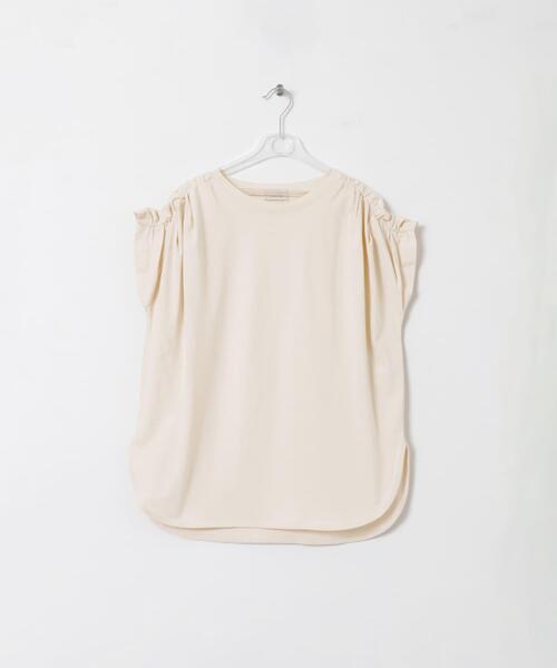 LAATO（ラート）の「gather no sleeve tee（Tシャツ/カットソー・レディース・ブラック/アイボリー/ピンク・FREE）」の2枚目の写真