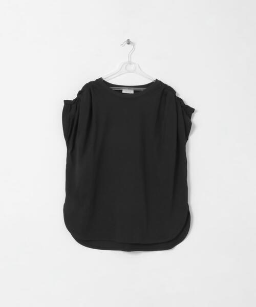 LAATO（ラート）の「gather no sleeve tee（Tシャツ/カットソー・レディース・ブラック/アイボリー/ピンク・FREE）」の3枚目の写真