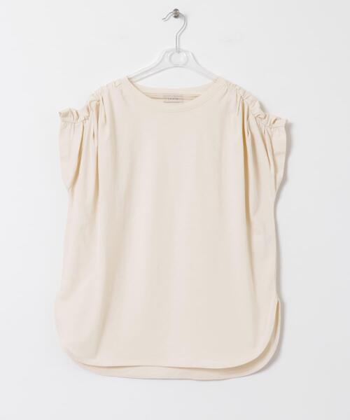 LAATO（ラート）の「gather no sleeve tee（Tシャツ/カットソー・レディース・ブラック/アイボリー/ピンク・FREE）」の4枚目の写真