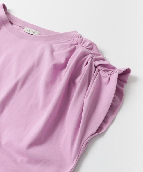 LAATO（ラート）の「gather no sleeve tee（Tシャツ/カットソー・レディース・ブラック/アイボリー/ピンク・FREE）」の7枚目の写真