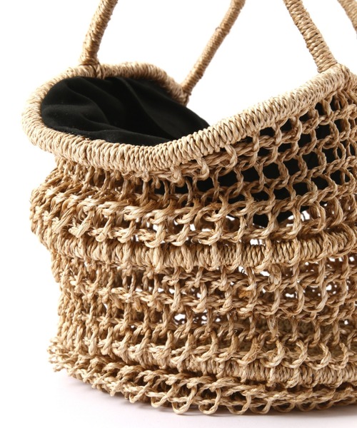 ROSE BUD（ローズバッド）の「(BAGMATI)メッシュかごバッグ（かごバッグ・レディース・ブラック・FREE）」の4枚目の写真