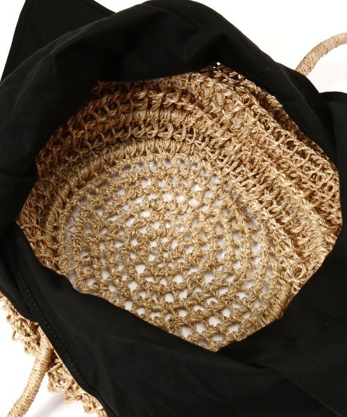 ROSE BUD（ローズバッド）の「(BAGMATI)メッシュかごバッグ（かごバッグ・レディース・ブラック・FREE）」の6枚目の写真