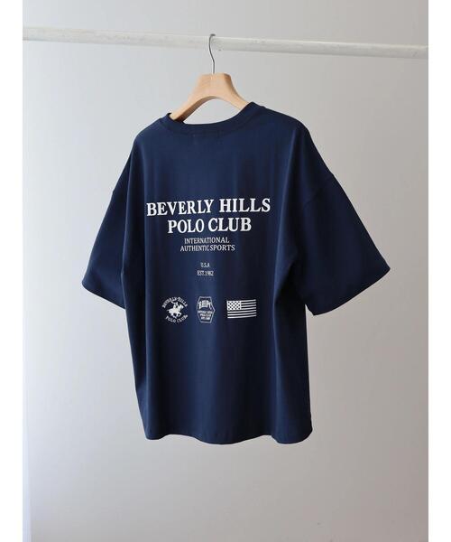 BEVERLY HILLS POLO CLUB(ビバリーヒルズポロクラブ)の「ロゴカットプルオーバー/BHPC(Tシャツ/カットソー・レディース・ネイビー/オフホワイト・FREE)」の4枚目の写真