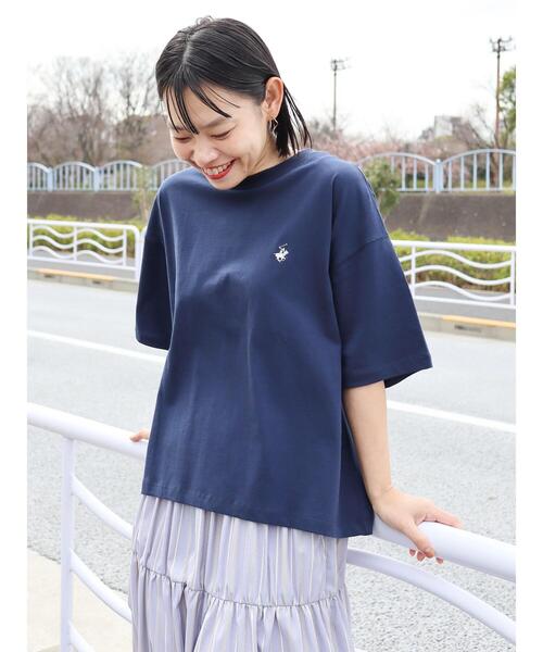 BEVERLY HILLS POLO CLUB(ビバリーヒルズポロクラブ)の「ロゴカットプルオーバー/BHPC(Tシャツ/カットソー・レディース・ネイビー/オフホワイト・FREE)」の12枚目の写真