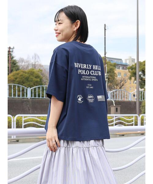 BEVERLY HILLS POLO CLUB(ビバリーヒルズポロクラブ)の「ロゴカットプルオーバー/BHPC(Tシャツ/カットソー・レディース・ネイビー/オフホワイト・FREE)」の2枚目の写真