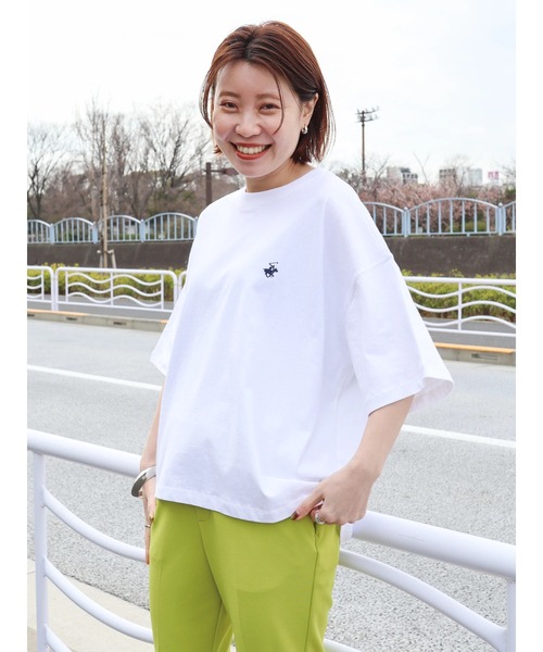 BEVERLY HILLS POLO CLUB(ビバリーヒルズポロクラブ)の「ロゴカットプルオーバー/BHPC(Tシャツ/カットソー・レディース・ネイビー/オフホワイト・FREE)」の1枚目の写真