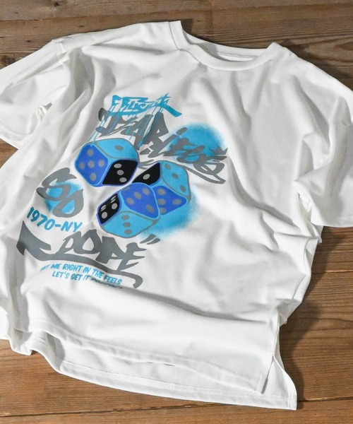 Ritzy（リッツィー）の「16/TC 天竺プリントTシャツ(ダイス、ジャックダニエル、看板係) レディース メンズ（Tシャツ/カットソー・メンズ・ブラック/ホワイト/ブラック系その他/ホワイト系その他/グレー系その他/ホワイト系その他2/チャコール/グレー系その他2/ブラック系その他2・LARGE/X-LARGE/MEDIUM）」の2枚目の写真