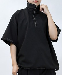 Starting Over（スターティングオーバー）の「oversize half zip stitching shirt/オーバーサイズ ハーフジップ ステッチング シャツ/ストレッチ 半袖シャツ（シャツ/ブラウス・メンズ）」