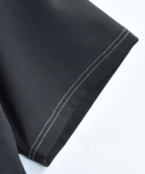 Starting Over（スターティングオーバー）の「oversize half zip stitching shirt/オーバーサイズ ハーフジップ ステッチング シャツ/ストレッチ 半袖シャツ（シャツ/ブラウス・メンズ・チャコール/カーキ/ブラック・XL/L/M）」の8枚目の写真