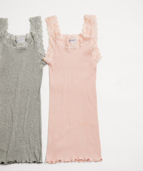 BASIC COTTON（ベーシックコットン）】レースキャミソール
