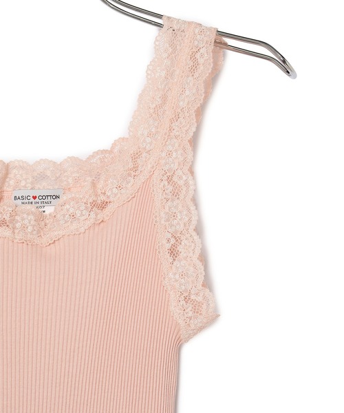 BASIC COTTON（ベーシックコットン）】レースキャミソール（タンク