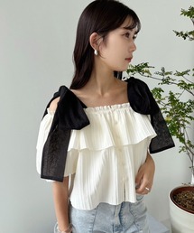 one after another NICE CLAUP | 肩リボンブラウス(シャツ/ブラウス)