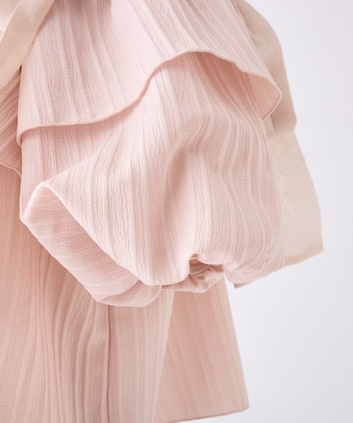 one after another NICE CLAUP(ワンアフターアナザーナイスクラップ)の「肩リボンブラウス(シャツ/ブラウス・レディース・チャコールグレー/ピンク/アイボリー/ホワイト×ブラック・FREE)」の12枚目の写真