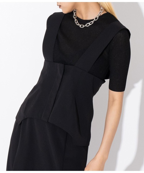 Settimissimo（セッティミッシモ）の「カーブヘムビスチェ（Tシャツ/カットソー・レディース・ブラック/ブルー・FREE）」の2枚目の写真